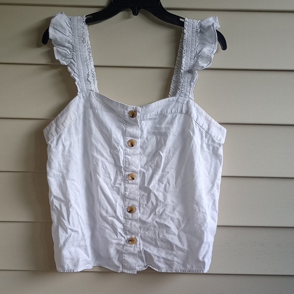 J. Crew Tops - J. Crew Button-Front Tank with Ruffle Straps